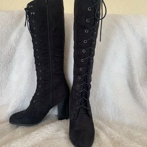Over the knee suede boots